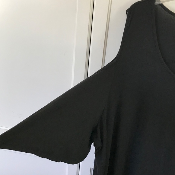 ROAMANS Flare Sleeve Tunic with Cold Shoulder Detail Black Women’s Plus Size 3X - Picture 4 of 16